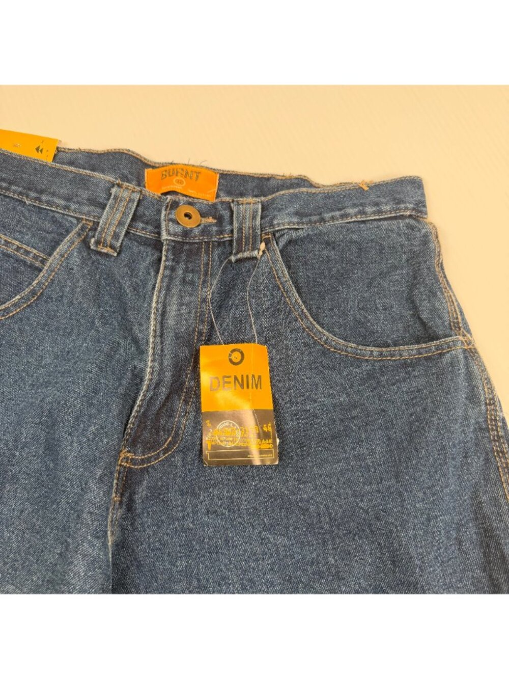 Burnt Baggy Dark Wash Denim Shorts 32 - Picture 4 of 6